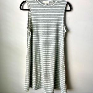 Simply Southern Gray and White Striped Sleeveless Dress with Pockets ~ Size S